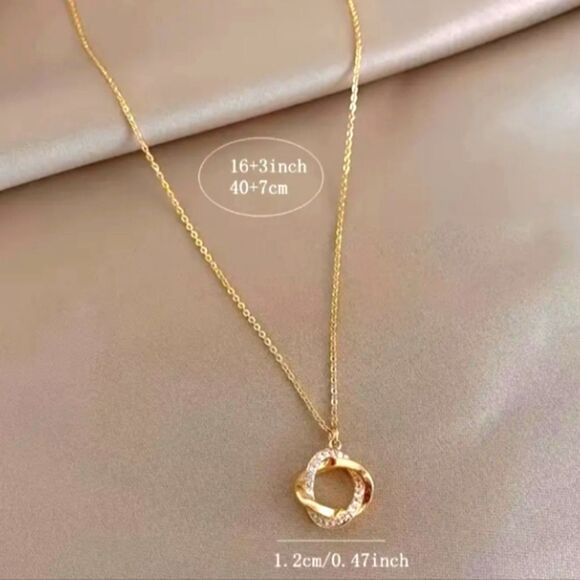 Elegant 14k golden pendant necklace 16 inches - Picture 5 of 6